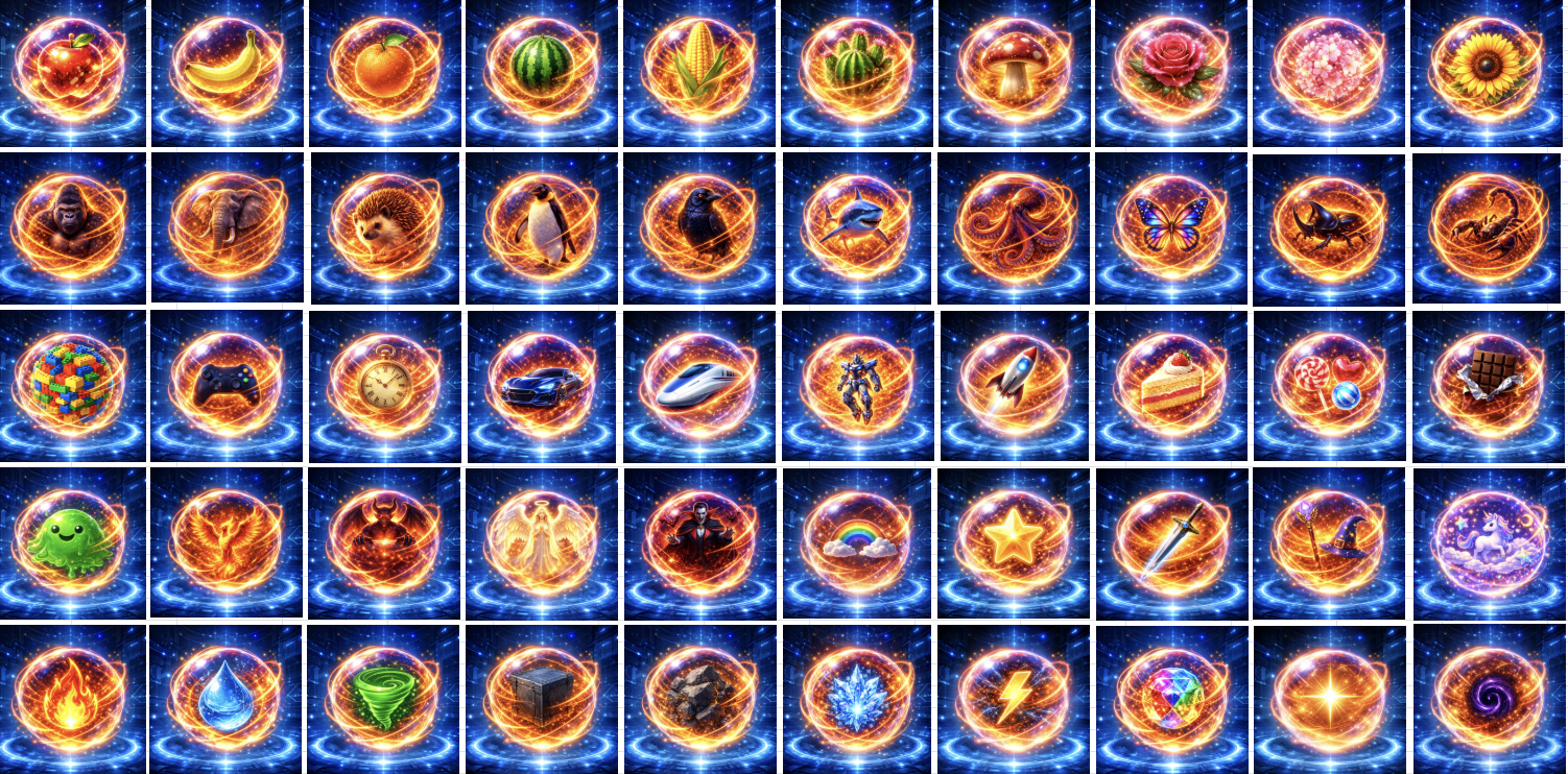 コア全種類 50種